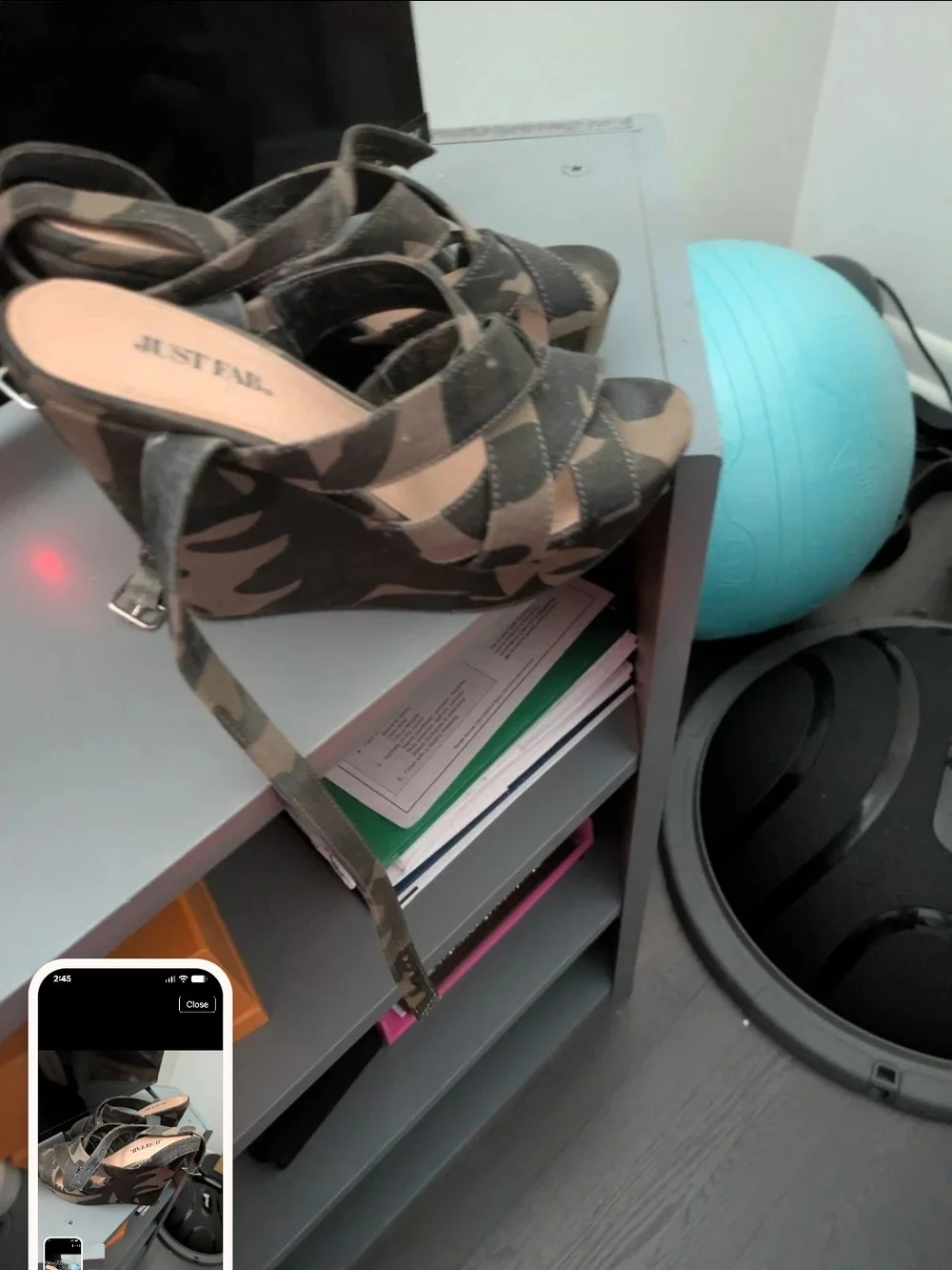 JustFab Camouflage Strappy Wedge Sandals - Brown & Black